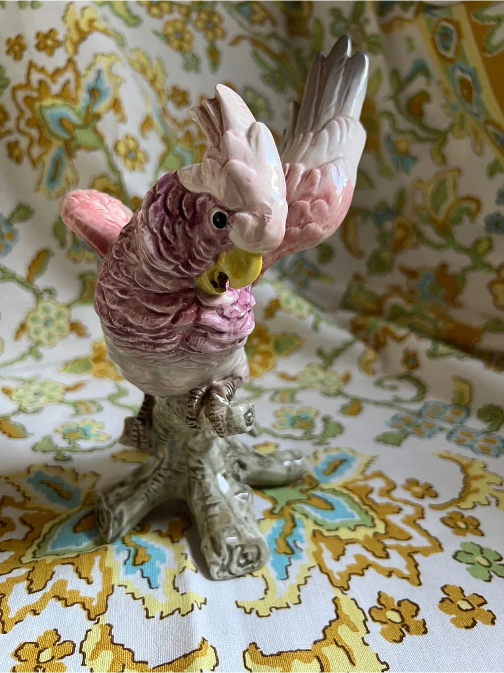 Fitz & Floyd Ceramic Cockatoo Figurine Pair - Decorative Bird Candlestick